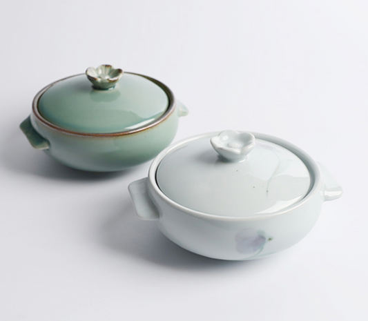 Goryeo[Korean] Celadon Flower lid steamer