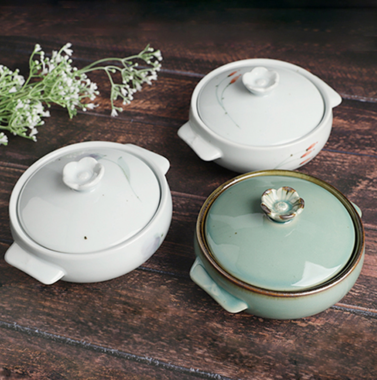 Goryeo[Korean] Celadon Flower lid steamer