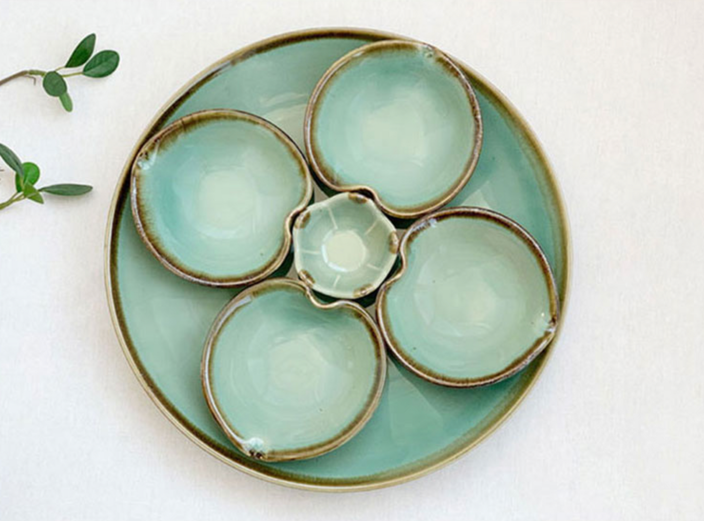 Goryeo[Korean] Celadon Peach plate 6pcs Set