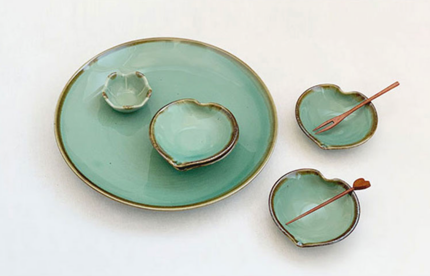 Goryeo[Korean] Celadon Peach plate 6pcs Set