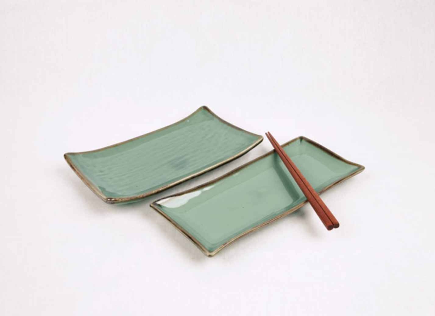 Goryeo[Korean] Celadon Rectangular Plate 2pcs Set