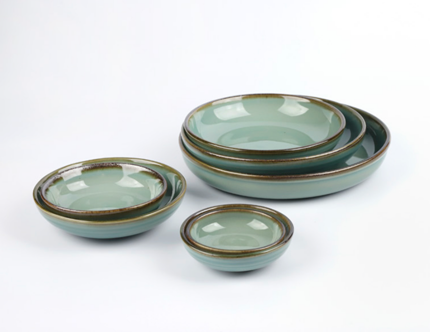 Goryeo[Korean] Celadon Convex Bowl 7pcs Set