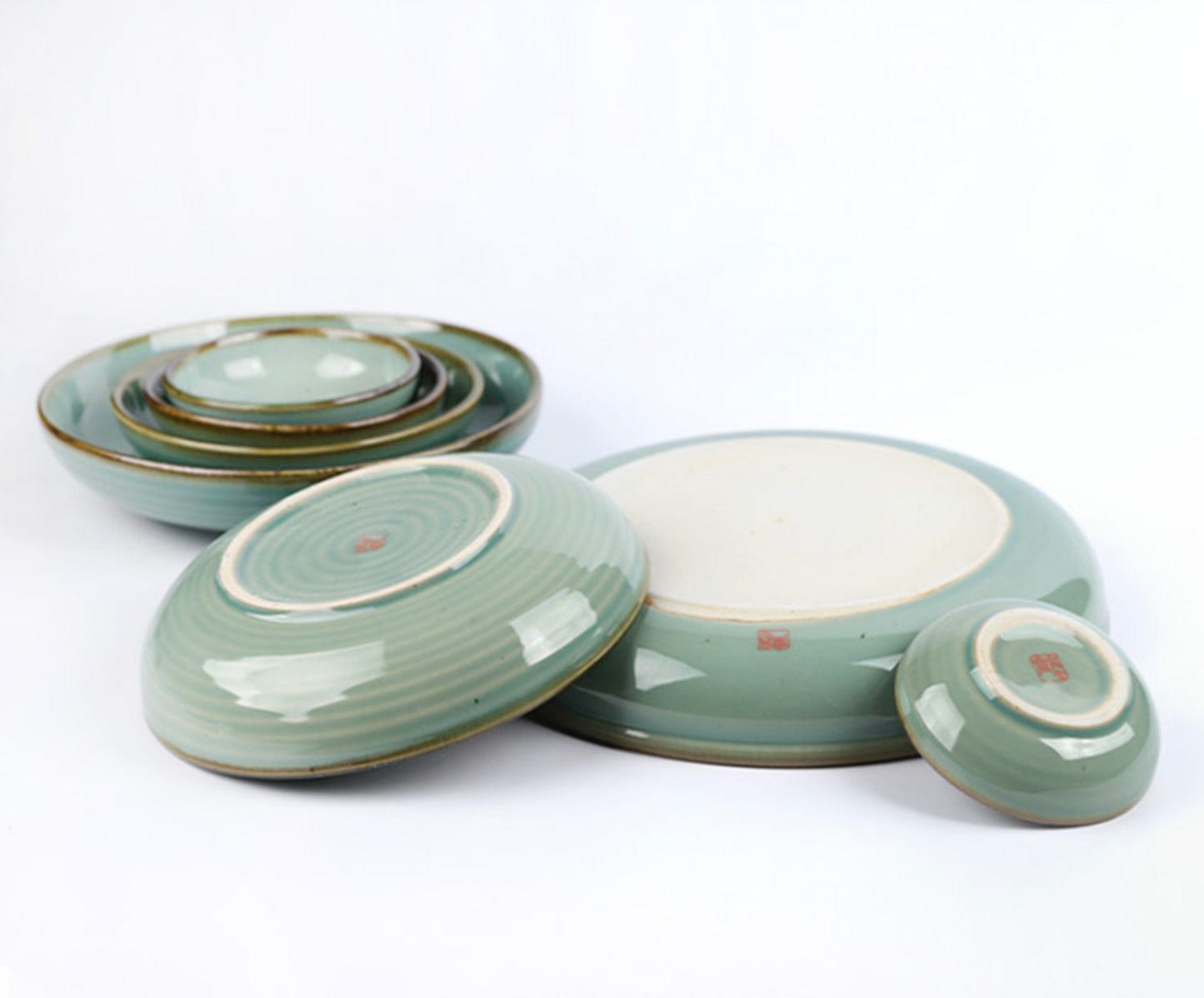 Goryeo[Korean] Celadon Convex Bowl 7pcs Set