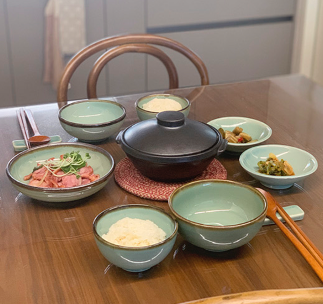 Goryeo[Korean] Celadon Convex Bowl 7pcs Set