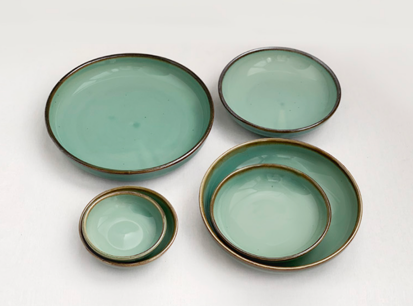 Goryeo[Korean] Celadon Convex Bowl 7pcs Set