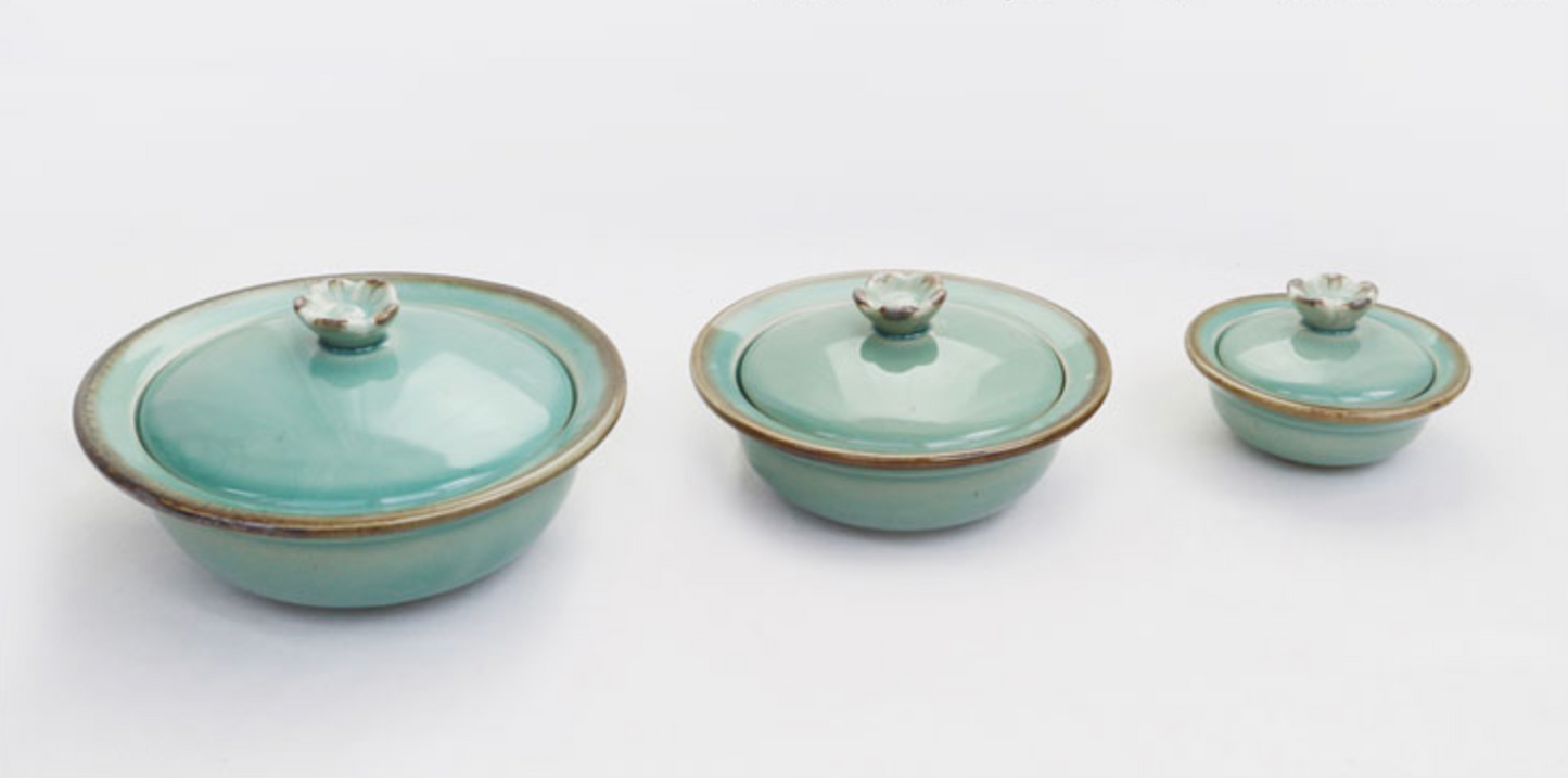 Goryeo[Korean] Celadon Flower lid steamer