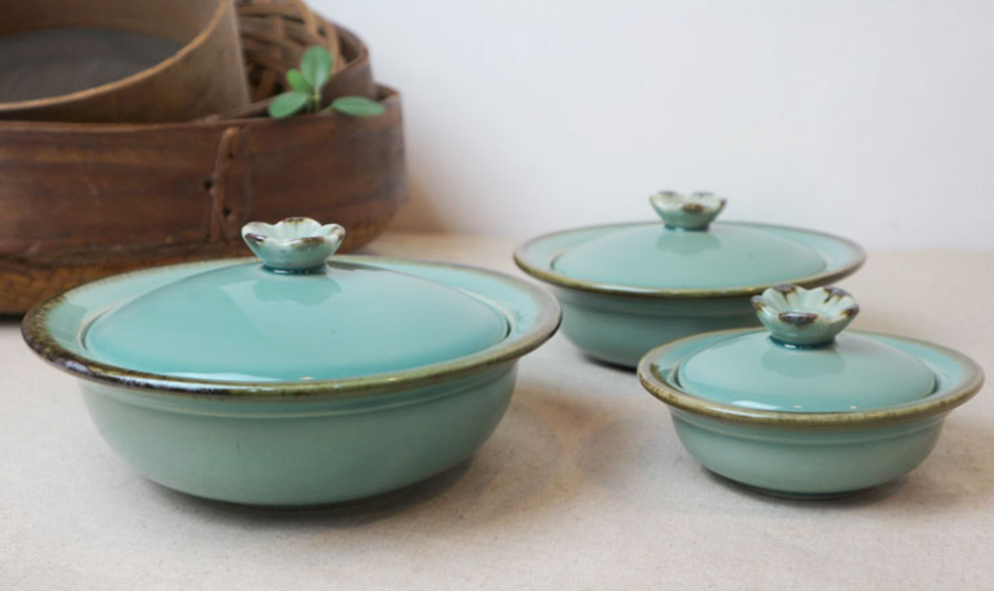 Goryeo[Korean] Celadon Flower lid steamer