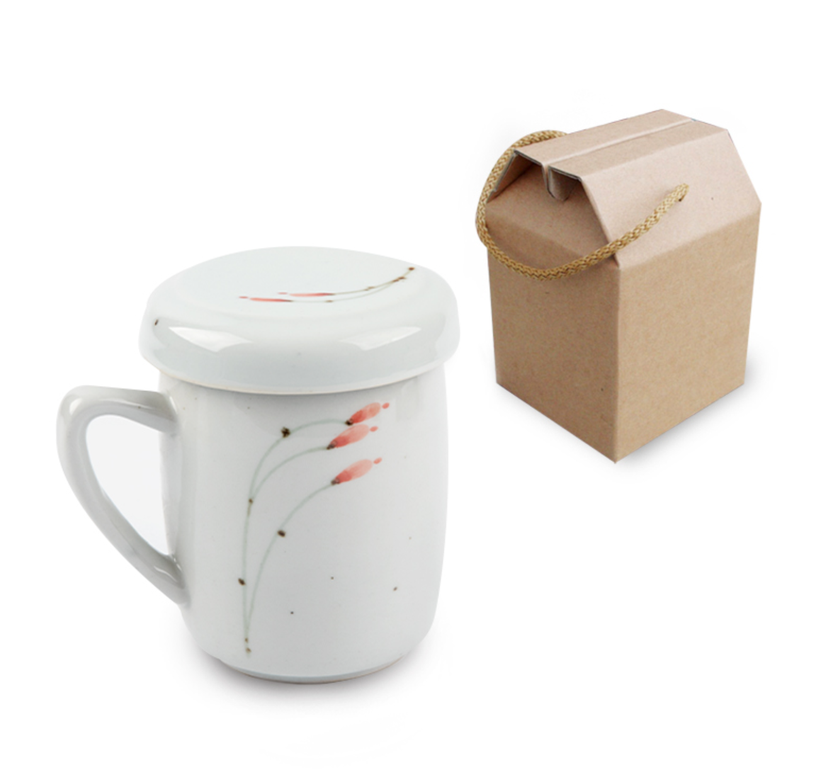 Goryeo[Korean] White porcelain Mug cup with Strainer