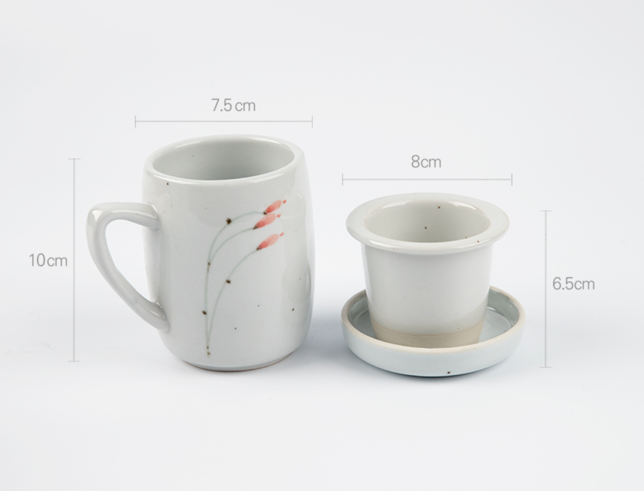 Goryeo[Korean] White porcelain Mug cup with Strainer