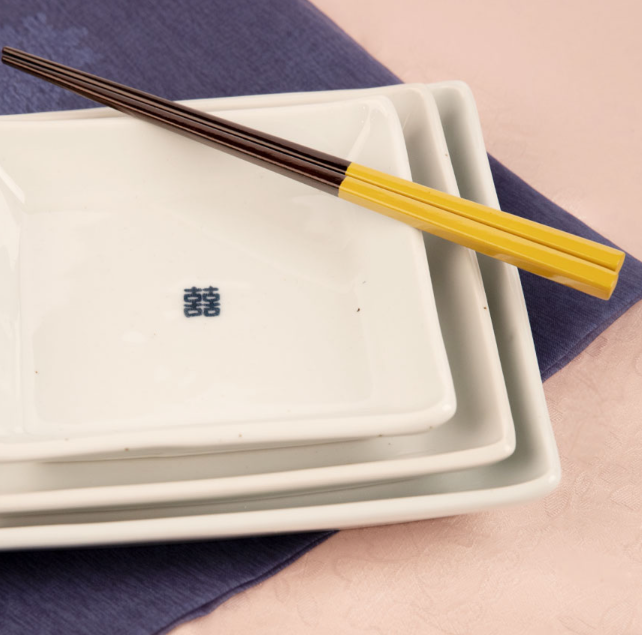 Goryeo[Korean] White porcelain Hee square plate 5pcs Set