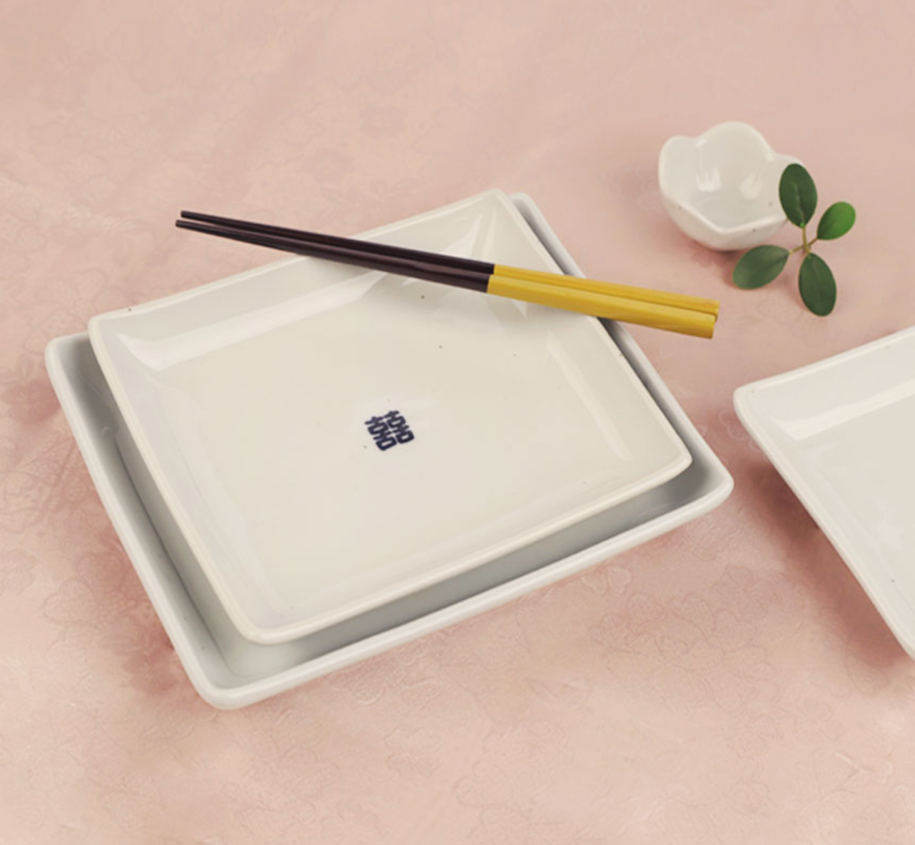 Goryeo[Korean] White porcelain Hee square plate 5pcs Set