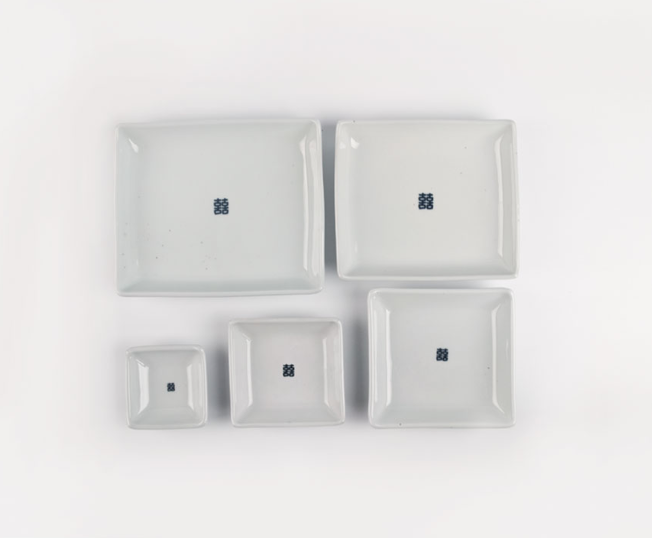 Goryeo[Korean] White porcelain Hee square plate 5pcs Set