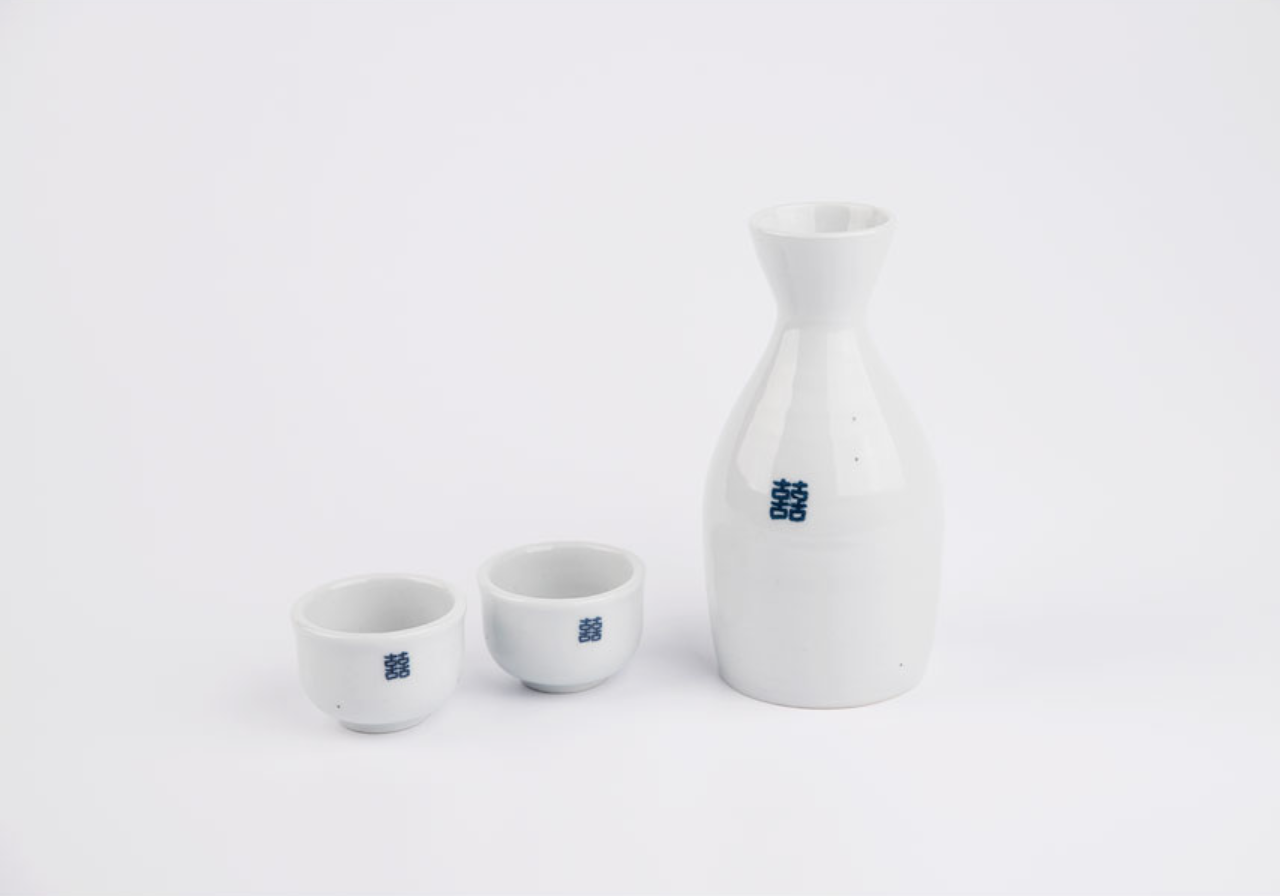 Goryeo[Korean] White porcelain Hee Drinking Bowl & Cup Set