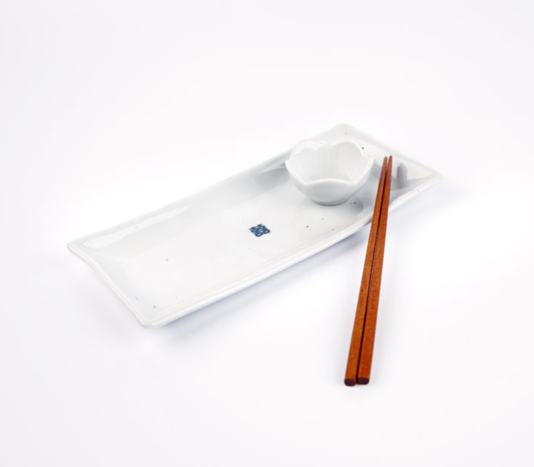 Goryeo[Korean] White porcelain Hee/Clear rectangular plate 2pcs Set