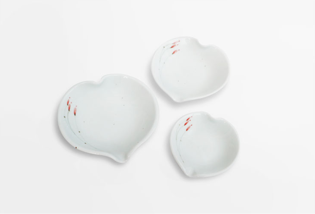 Goryeo[Korean] White porcelain Peach 3pcs Set