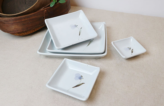 Goryeo[Korean] White porcelain square plate 5pcs Set