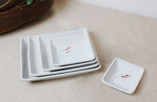 Goryeo[Korean] White porcelain square plate 5pcs Set