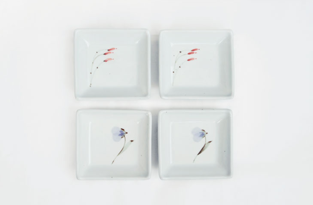 Goryeo[Korean] White porcelain square plate 5pcs Set