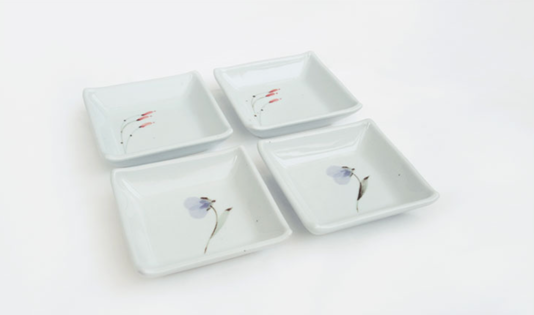 Goryeo[Korean] White porcelain square plate 5pcs Set