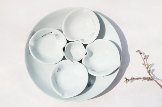 Goryeo[Korean] White porcelain Peach plate 6pcs Set