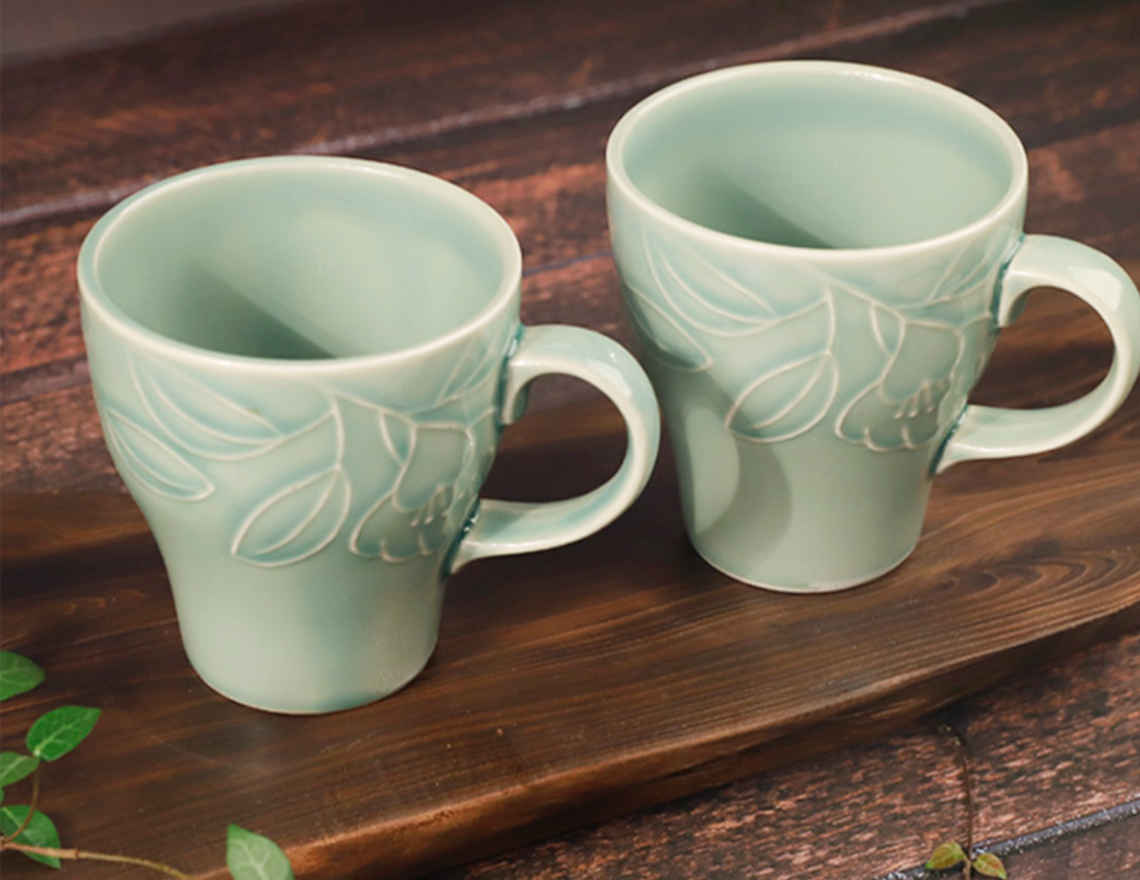 Goryeo[Korean] Celadon Mug Cup 2pcs Set