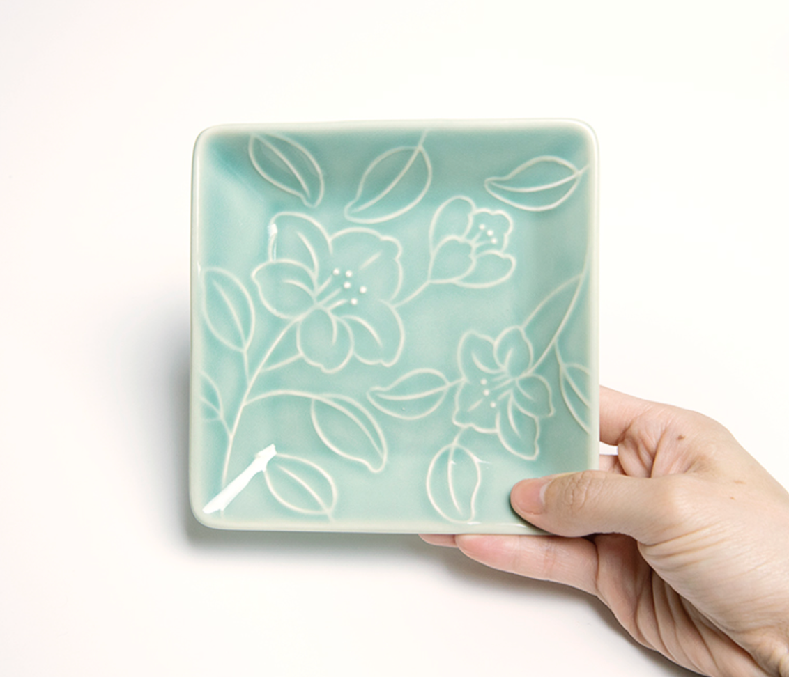 Goryeo[Korean] Celadon Square Plate 3pcs Set