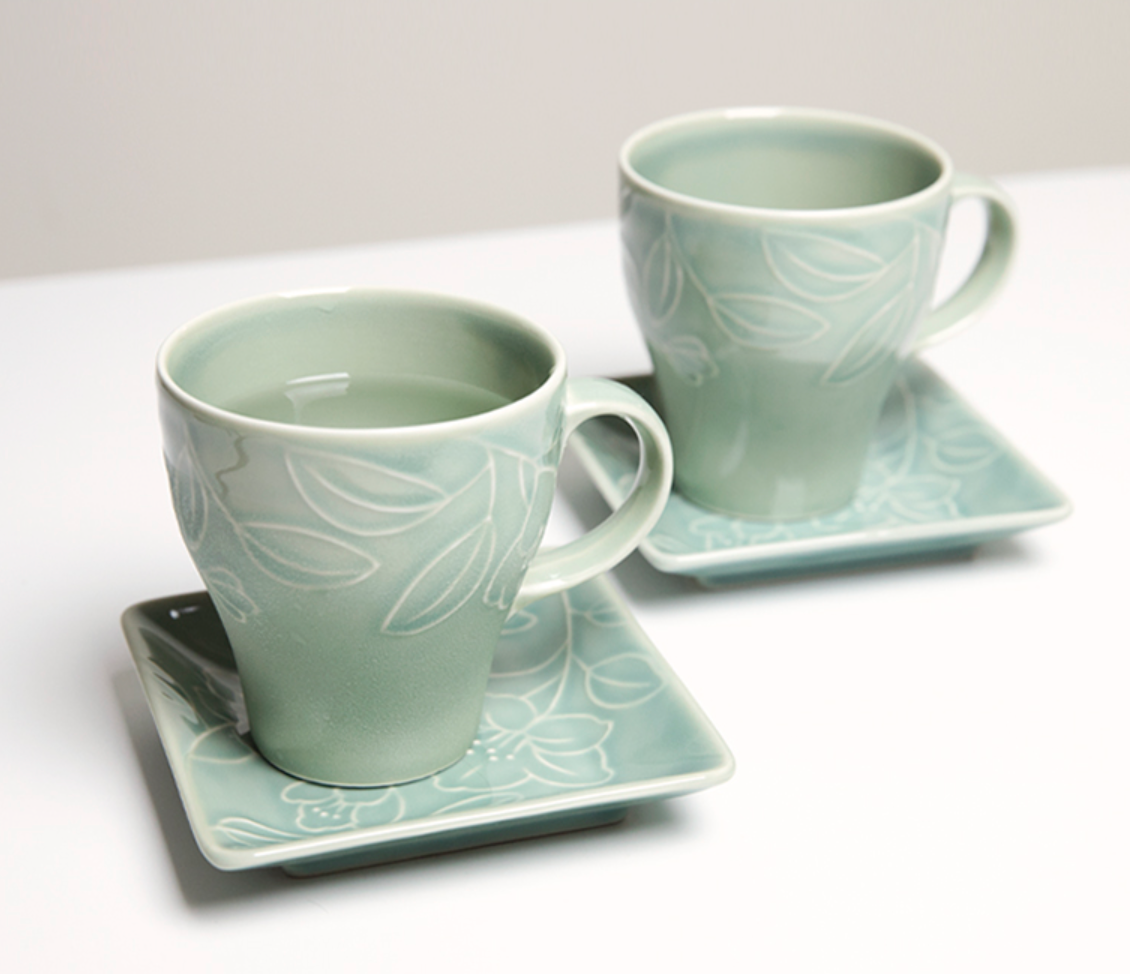 Goryeo[Korean] Celadon Square Plate 3pcs Set