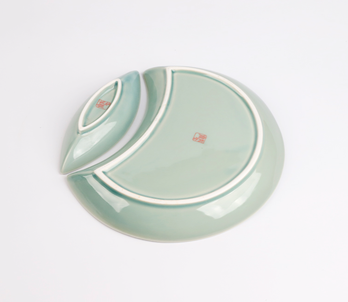 Goryeo[Korean] Celadon Half Moon plate 2pcs Set